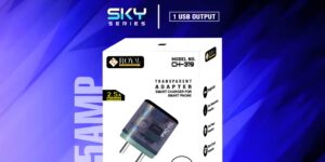 ROYAL CH-319 2.5 AMP SINGLE USB THE TRANSPARENT CHARGER WITH MICRO CABLE